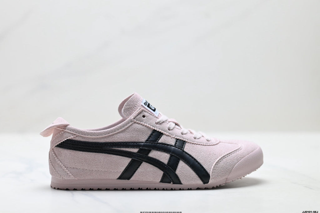 Onitsuka Tiger Retro Low Top Pale Pink Black Unisex Shoes Style 23