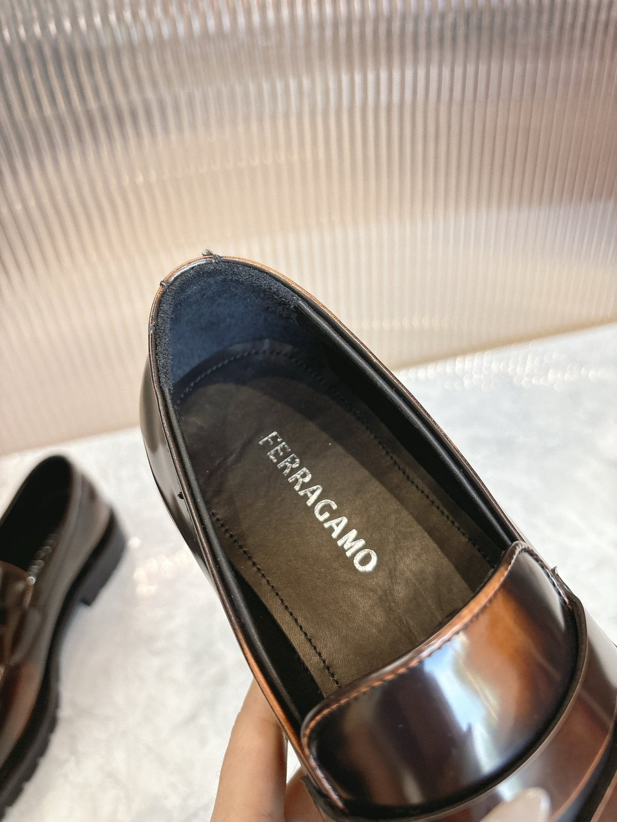 Ferragamo Black Leather Loafers